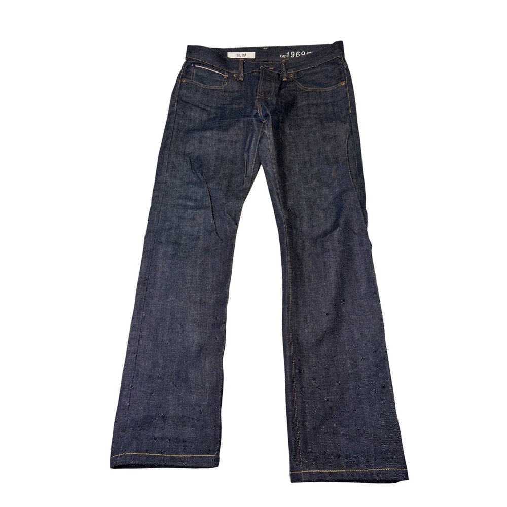 Gap 1969 Japanese Selvedge Slim Fit Raw Indigo Denim Jeans Mens 31x30